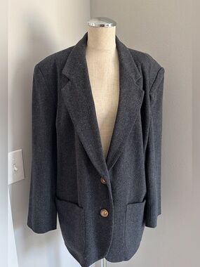 80s Chaus wool & cashmere blend gray overcoat